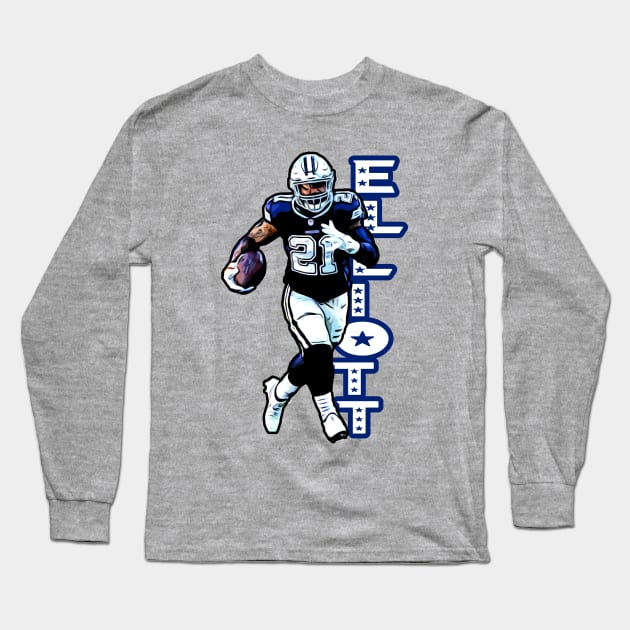 Cowboys Elliott 21 Long Sleeve T-Shirt by Gamers Gear